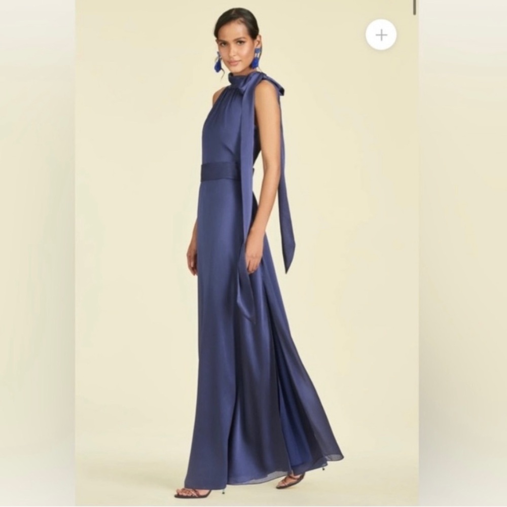 Sachin & Babi Kayla Halter Gown Deep Cobalt NWT